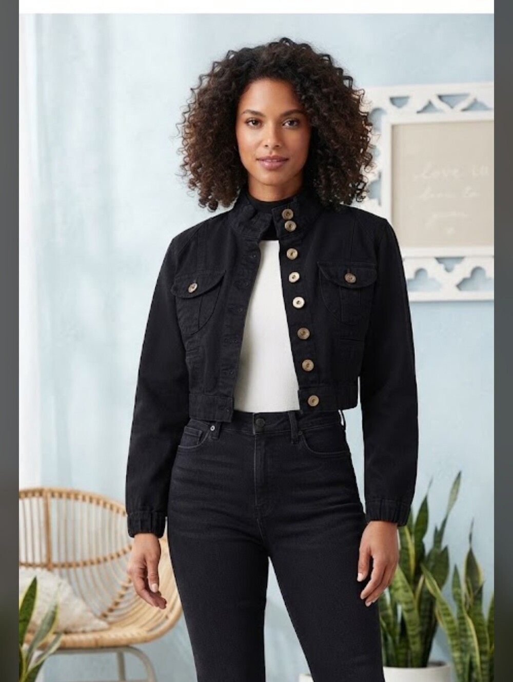 STAR JEANS Black Cropped Utility Jacket
